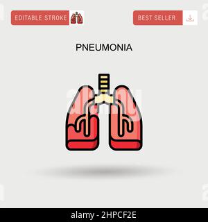 Icône de vecteur simple de pneumonie. Illustration de Vecteur