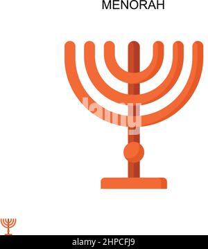 Menorah icône de vecteur simple.Modèle de conception de symbole d'illustration pour élément d'interface utilisateur Web mobile. Illustration de Vecteur