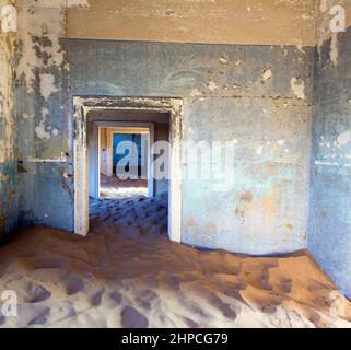 Pomona, Namibie - 16 août 2018 : vue sur les ruines de Pomona, ville de diamants abandonnée Banque D'Images