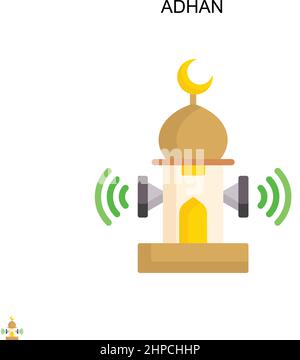 Icône de vecteur simple Adhan. Modèle de conception de symbole d'illustration pour élément d'interface utilisateur Web mobile. Illustration de Vecteur