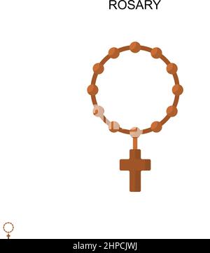 Icône de vecteur simple Rosary. Modèle de conception de symbole d'illustration pour élément d'interface utilisateur Web mobile. Illustration de Vecteur