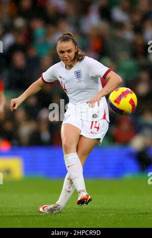 Norforlk, Angleterre; 20th février 2022 ; Carrow Road, Norwich, Norforlk, Angleterre; Arnold Clark Womens International football Angleterre / Espagne: Georgia Stanway of England Banque D'Images