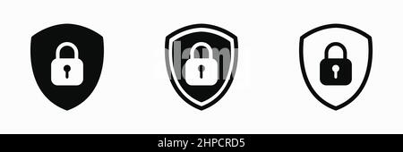 Ensemble d'icônes de verrouillage de cadenas de protection. Illustration clipart vectorielle sur fond blanc. Pour un site Web ou une application mobile. Illustration de Vecteur