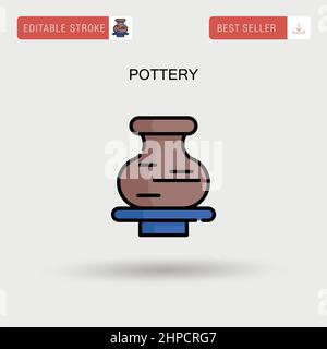 Icône de vecteur simple de poterie. Illustration de Vecteur