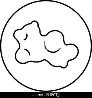 illustration noire vectorielle de l'icône de la ligne de cancer de la peau Illustration de Vecteur