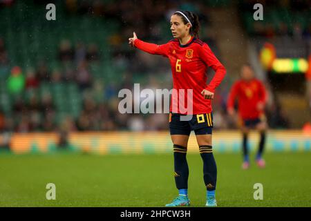 Norforlk, Angleterre; 20th février 2022 ; Carrow Road, Norwich, Norforlk, Angleterre; Arnold Clark Womens International football Angleterre / Espagne: Aitana Bonmati d'Espagne Banque D'Images