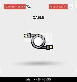 Icône de vecteur simple de câble. Illustration de Vecteur