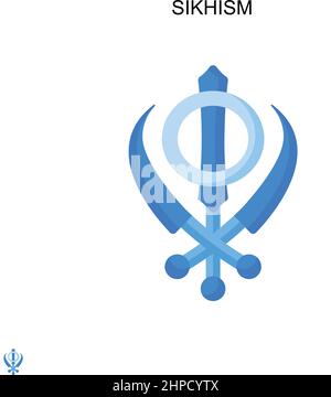 Icône de vecteur simple Sikhisme.Modèle de conception de symbole d'illustration pour élément d'interface utilisateur Web mobile. Illustration de Vecteur