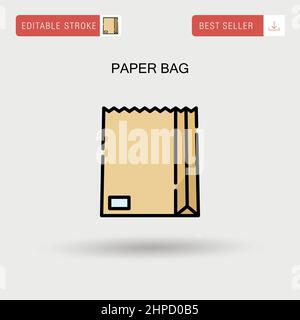Icône de vecteur simple de sac de papier. Illustration de Vecteur