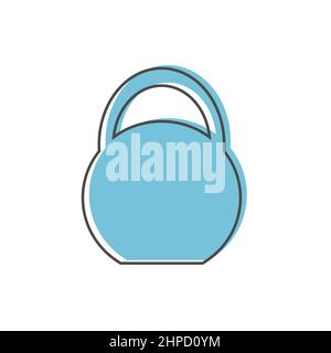 Icône de vecteur kg de poids. Poids pour badge sport. Badge de poids de gym. Motif icône plate sur blanc Illustration de Vecteur