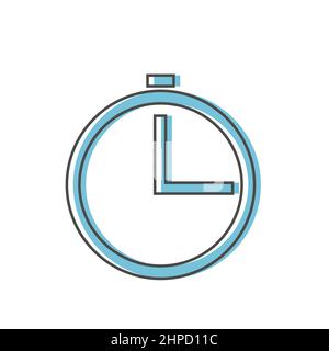Icône d'horloge en ligne plate isolée sur l'arrière-plan. Symbole de la page de l'icône de l'horloge pour votre site Web logo de l'icône de l'horloge, application. Vecteur de l'icône horloge Illustration de Vecteur