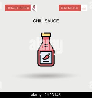 Icône vecteur simple de sauce Chili. Illustration de Vecteur