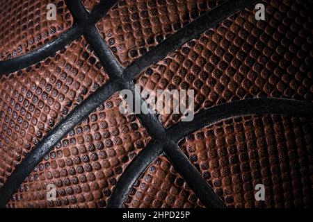 Surface de la texture du ballon de basket-ball Banque D'Images