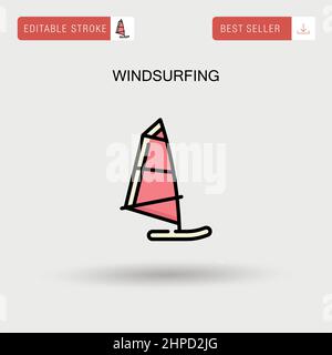 Planche à voile icône vecteur simple. Illustration de Vecteur