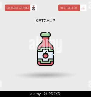 Icône de vecteur simple ketchup. Illustration de Vecteur