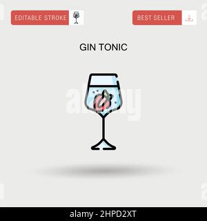 Gin tonique simple vecteur icône. Illustration de Vecteur