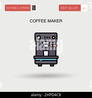 Machine à café simple icône vectorielle. Illustration de Vecteur