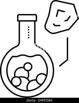 illustration vectorielle de l'icône de la ligne d'analyse de pierres Illustration de Vecteur