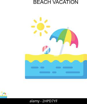 Vacances à la plage simple icône de vecteur. Modèle de conception de symbole d'illustration pour élément d'interface utilisateur Web mobile. Illustration de Vecteur