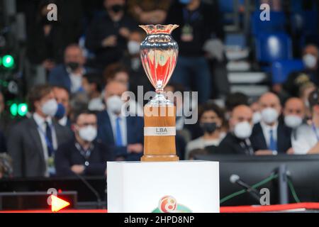 Pesaro, Italie. 20th févr. 2022. The Coppa Italia during final Eight - final - AX Armani Exchange Olimpia Milano vs Bertram Derthona basket, Italian Basketball Cup hommes à Pesaro, Italie, février 20 2022 crédit: Independent photo Agency/Alay Live News Banque D'Images