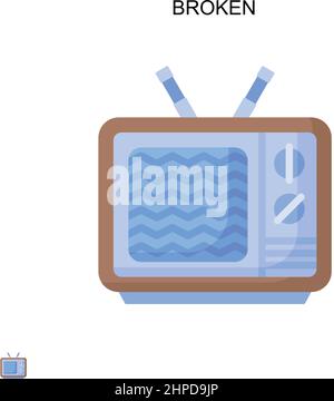 Icône de vecteur simple cassé.Modèle de conception de symbole d'illustration pour élément d'interface utilisateur Web mobile. Illustration de Vecteur