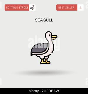 Icône de vecteur simple Seagull. Illustration de Vecteur