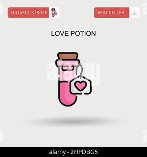 Icône de vecteur simple de potion d'amour. Illustration de Vecteur