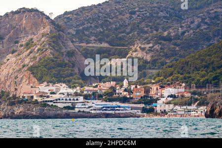 Village de Garraf en bord de mer près de Barcelone et Sitges, Espagne Banque D'Images