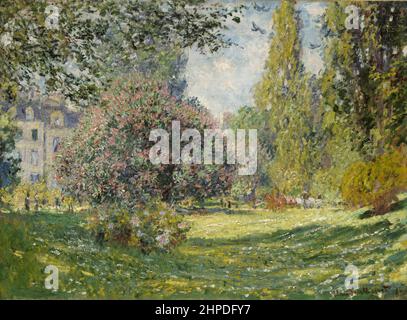 Titre: Paysage le Parc Monceau Créateur: Claude Monet Date: 1876 Dimensions: 59,7 x 82,6 cm Moyen: Huile sur toile lieu: Le Metropolitan Museum of Art Banque D'Images