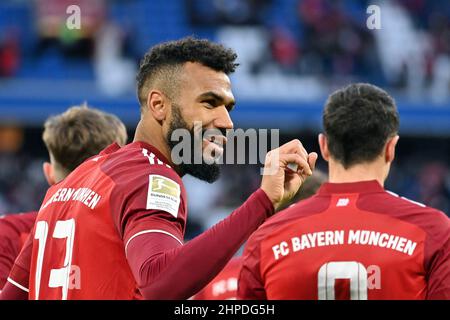 ALLIANZARENA Munich. 20th février 2022, Munich, Allemagne. 20th févr. 2022. Eric Maxim Choupo-Moting (FC Bayern Munich), geste, action. Football 1st saison Bundesliga 2021/2022, 23.matchday, matchday23. FC Bayern Munich - Greuther Furth 4-1, le 20th février 2022, ALLIANZARENA Munich. Credit: dpa/Alay Live News Banque D'Images