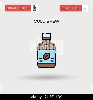 Icône vecteur simple Cold brew. Illustration de Vecteur