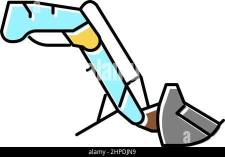 illustration vectorielle de couleur d'icône d'outil de ferme de chargeur frontal Illustration de Vecteur