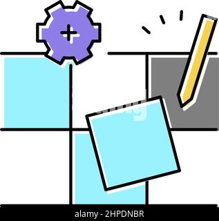 illustration vectorielle de l'icône de couleur de démontage de la mosaïque Illustration de Vecteur