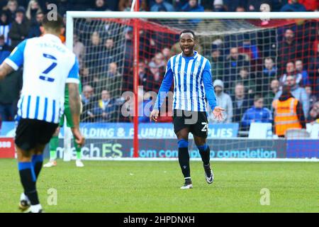 Stade Eco-Power Doncaster, Angleterre - 19th février 2022 Saido Berahino (24) de Sheffield mercredi criant pour le ballon - pendant le match Doncaster v Sheffield mercredi, EFL League One 2021/22 au stade Eco-Power Doncaster, Angleterre - 19th février 2022 crédit: Arthur Haigh/WhiteRosePhotos/Alay Live News Banque D'Images