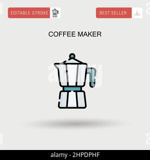 Machine à café simple icône vectorielle. Illustration de Vecteur