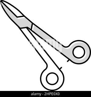 illustration du vecteur d'icône de couleur médicale de forceps Illustration de Vecteur