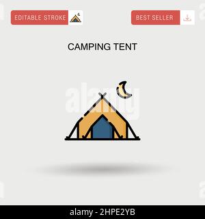 Camping tente simple icône vecteur. Illustration de Vecteur