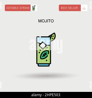 Icône de vecteur simple Mojito. Illustration de Vecteur