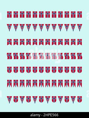Guirlande et banderoles drapeau norvégien Illustration de Vecteur