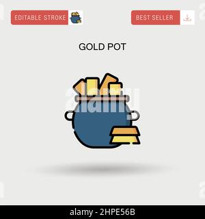 Icône de vecteur simple pot d'or. Illustration de Vecteur