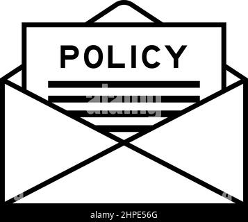 Enveloppe et lettre avec mot policy comme titre Illustration de Vecteur