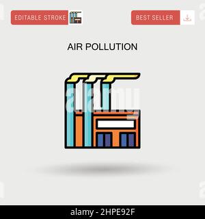 Icône de vecteur simple de pollution de l'air. Illustration de Vecteur