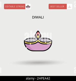 Icône de vecteur simple Diwali. Illustration de Vecteur