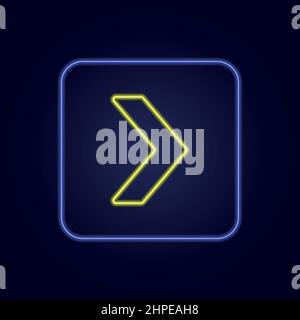 Superbe icône en forme de néon coloré avec flèche vers la droite - illustration vectorielle Illustration de Vecteur