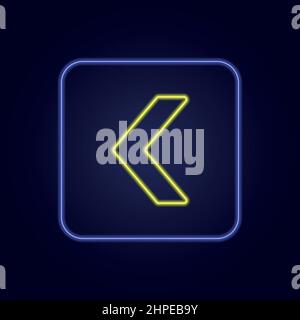 Magnifique icône en forme de néon coloré avec flèche vers la gauche - illustration vectorielle Illustration de Vecteur