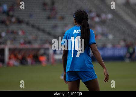 Carson, États-Unis. 20th févr. 2022. Carson, Californie, février 20t Natasha Anasi (19 Islande) pendant le match She Thousand Cup entre la République tchèque et l'Islande au Dignity Health Sports Park à Carson, Californie. Andrea Vilchez/SPP crédit: SPP Sport presse photo. /Alamy Live News Banque D'Images