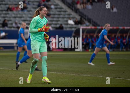 Carson, États-Unis. 20th févr. 2022. Carson, Californie, février 20t Telma Ivasdottir (12 Islande) lors du match She Thousand Cup entre la République tchèque et l'Islande au Dignity Health Sports Park à Carson, Californie. Andrea Vilchez/SPP crédit: SPP Sport presse photo. /Alamy Live News Banque D'Images