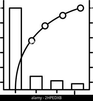 illustration vectorielle de l'icône de ligne de graphique pareto Illustration de Vecteur