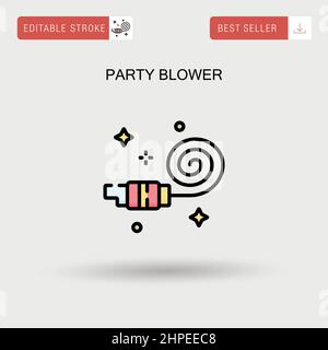 Party BLOWER simple Vector Icon. Illustration de Vecteur