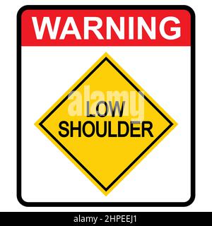 Icône de voiture de danger de route à faible épaulement, panneau de signalisation routière, illustration du vecteur de signalisation routière, véhicule d'avertissement . Illustration de Vecteur